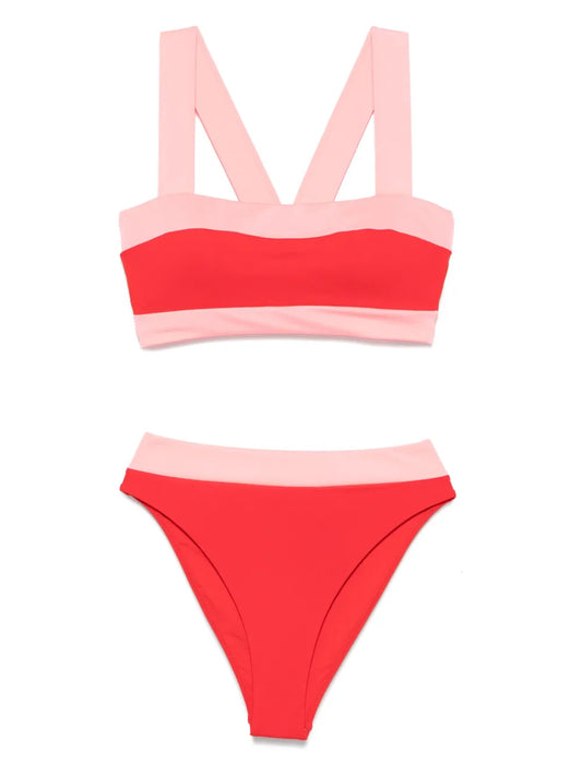 Contrasting-Trim Bikini Set