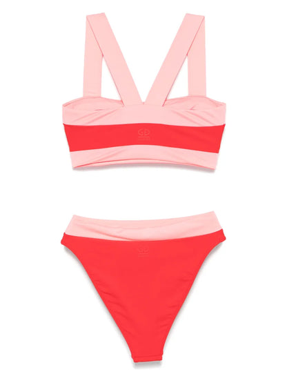Contrasting-Trim Bikini Set