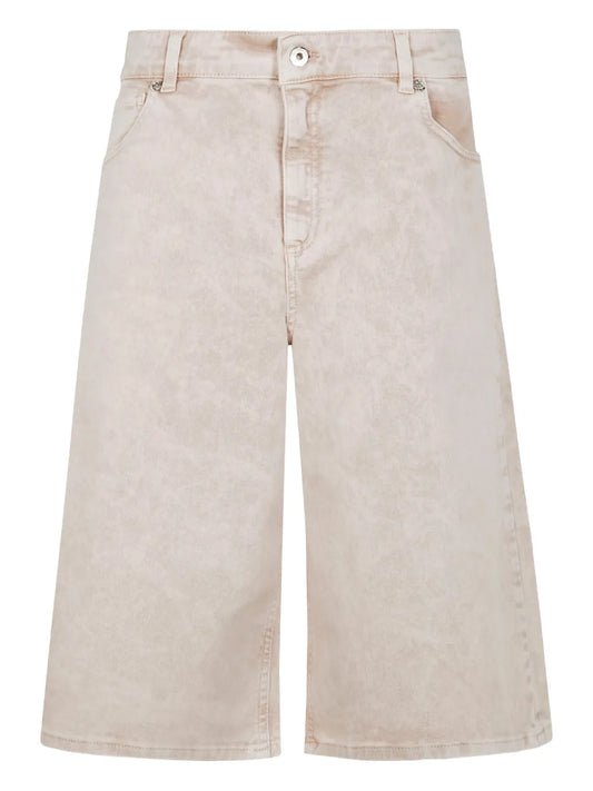 Wide-Leg Denim Shorts