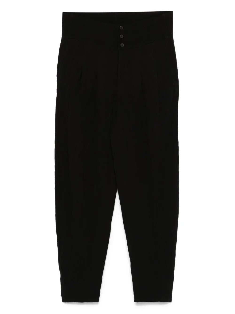 Embossed-Effect High-Waist Trousers