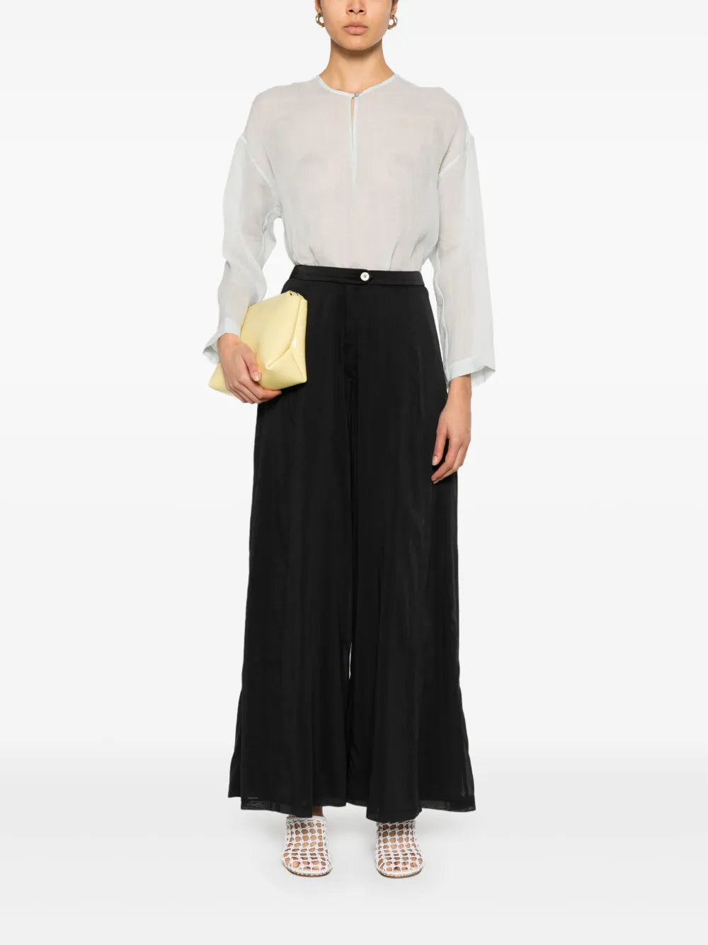 Semi-Sheer Palazzo Trousers