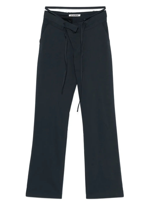 Raw Cut-Waistband Trousers