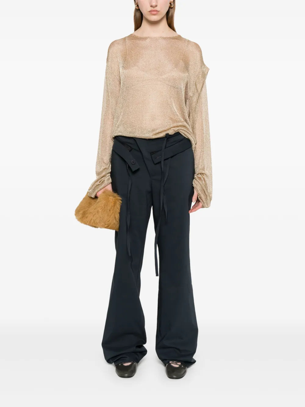 Raw Cut-Waistband Trousers