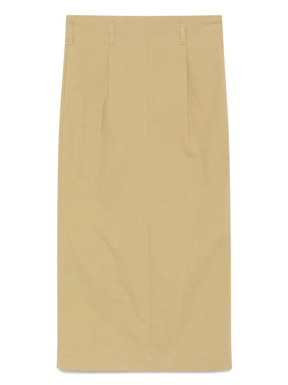 Pleat-Detailed Midi Skirt