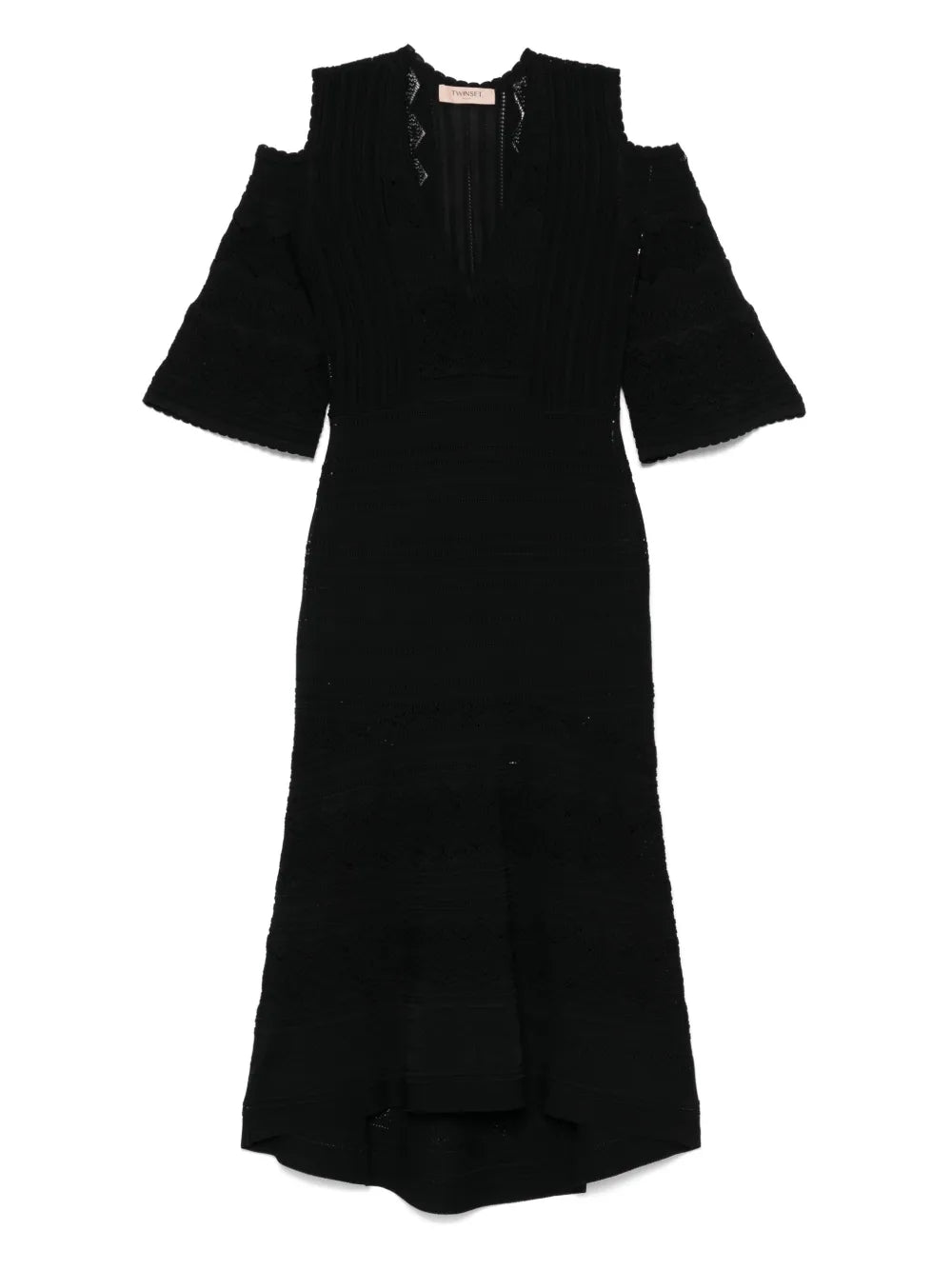 Punched-Knit Midi Dress
