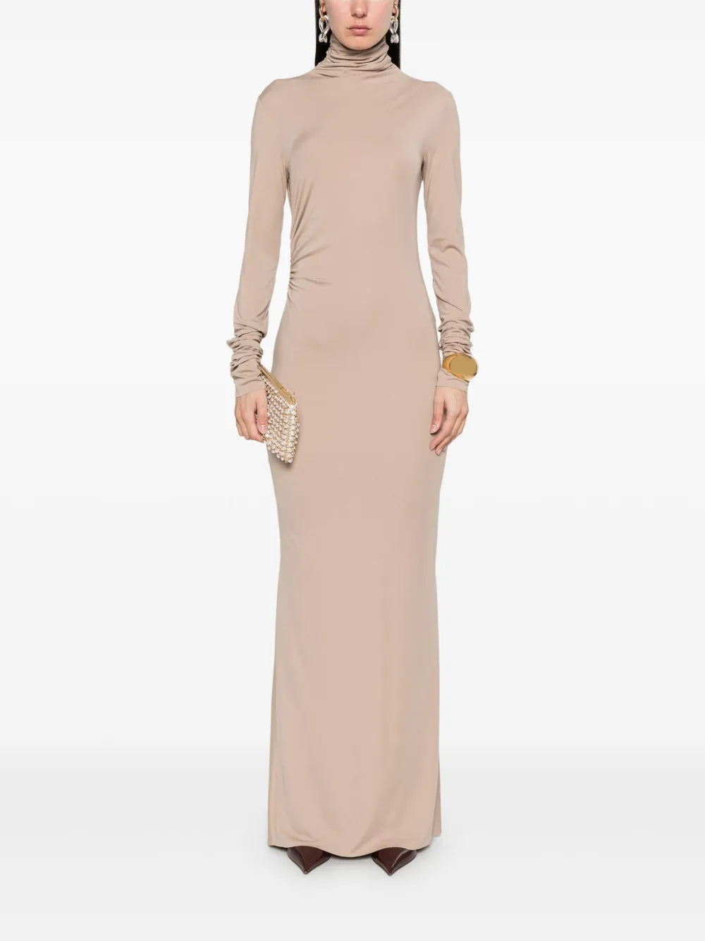 Ruched-Detailed Maxi Dress
