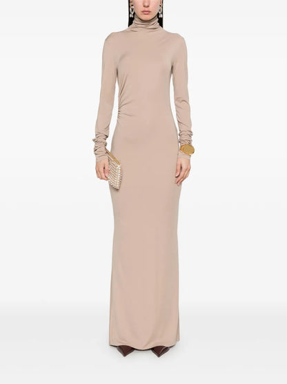 Ruched-Detailed Maxi Dress