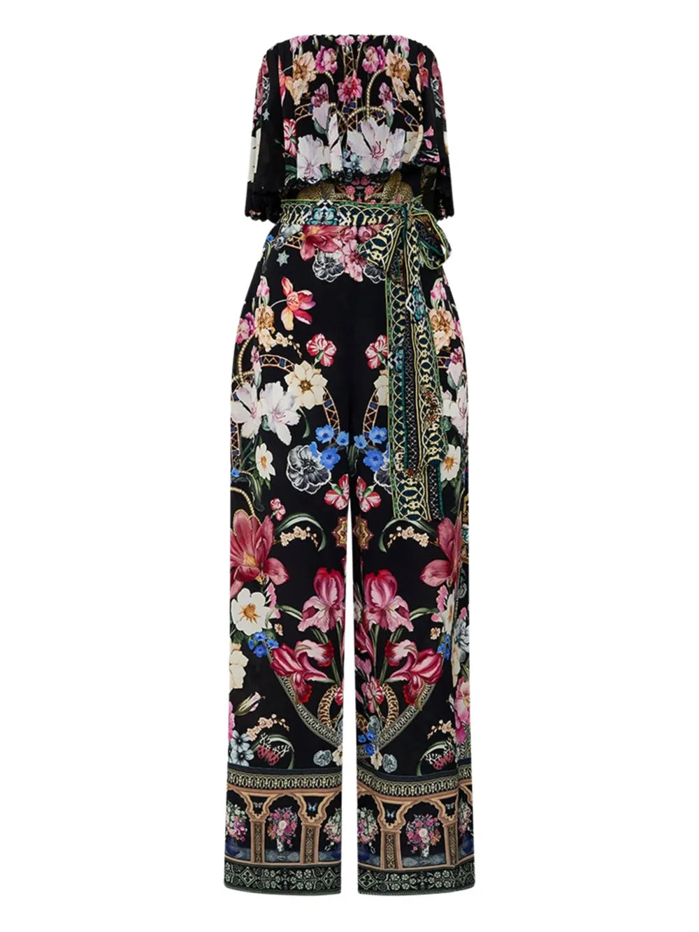 Floral-Print Strapless Jumpsuit