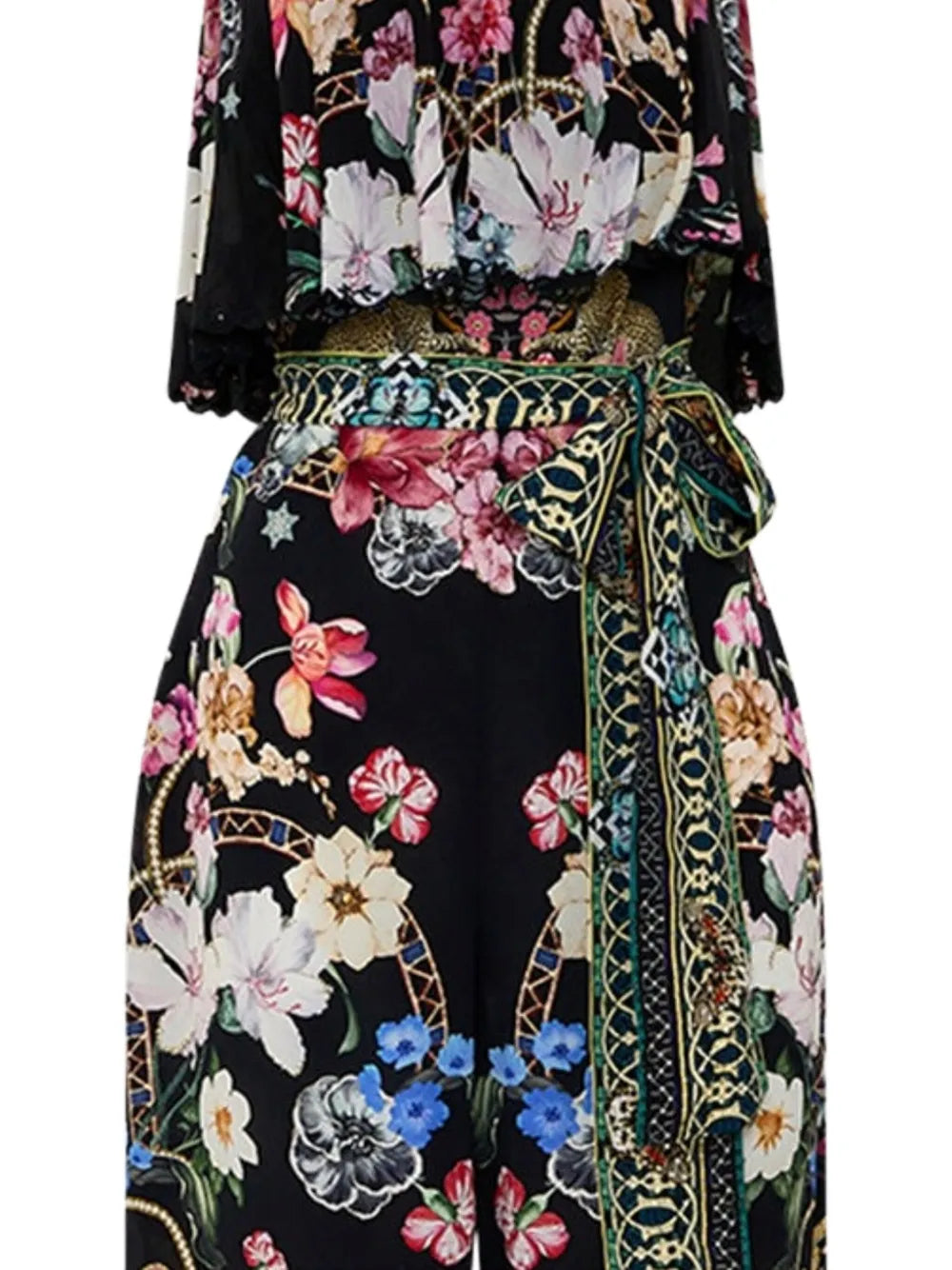 Floral-Print Strapless Jumpsuit