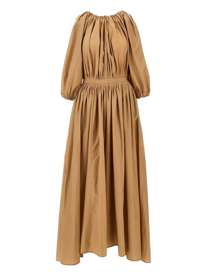 Puff-Sleeve Maxi Dress