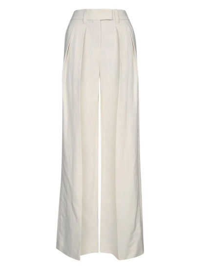 Pleated Twill Trousers