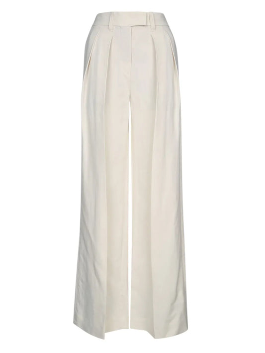 Pleated Twill Trousers