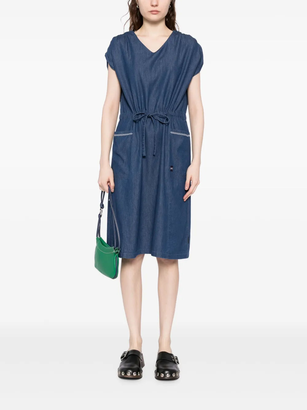 V-Neck Denim Dress