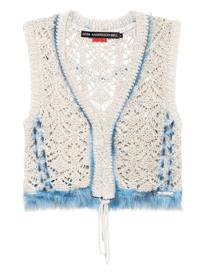 Western Lace-Up Knit Vest