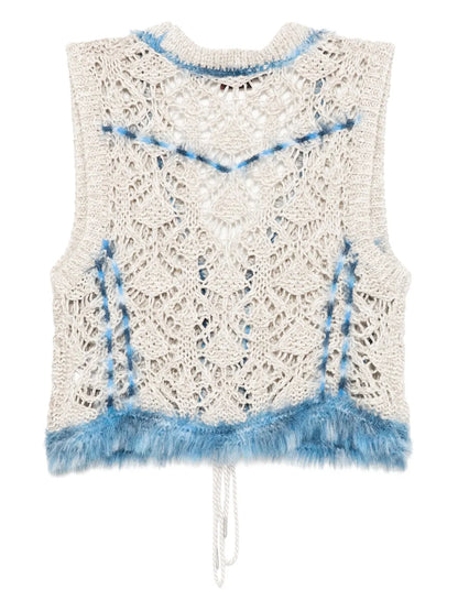 Western Lace-Up Knit Vest