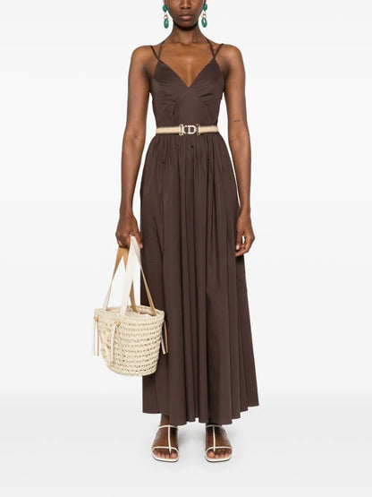 Belted Poplin Dress