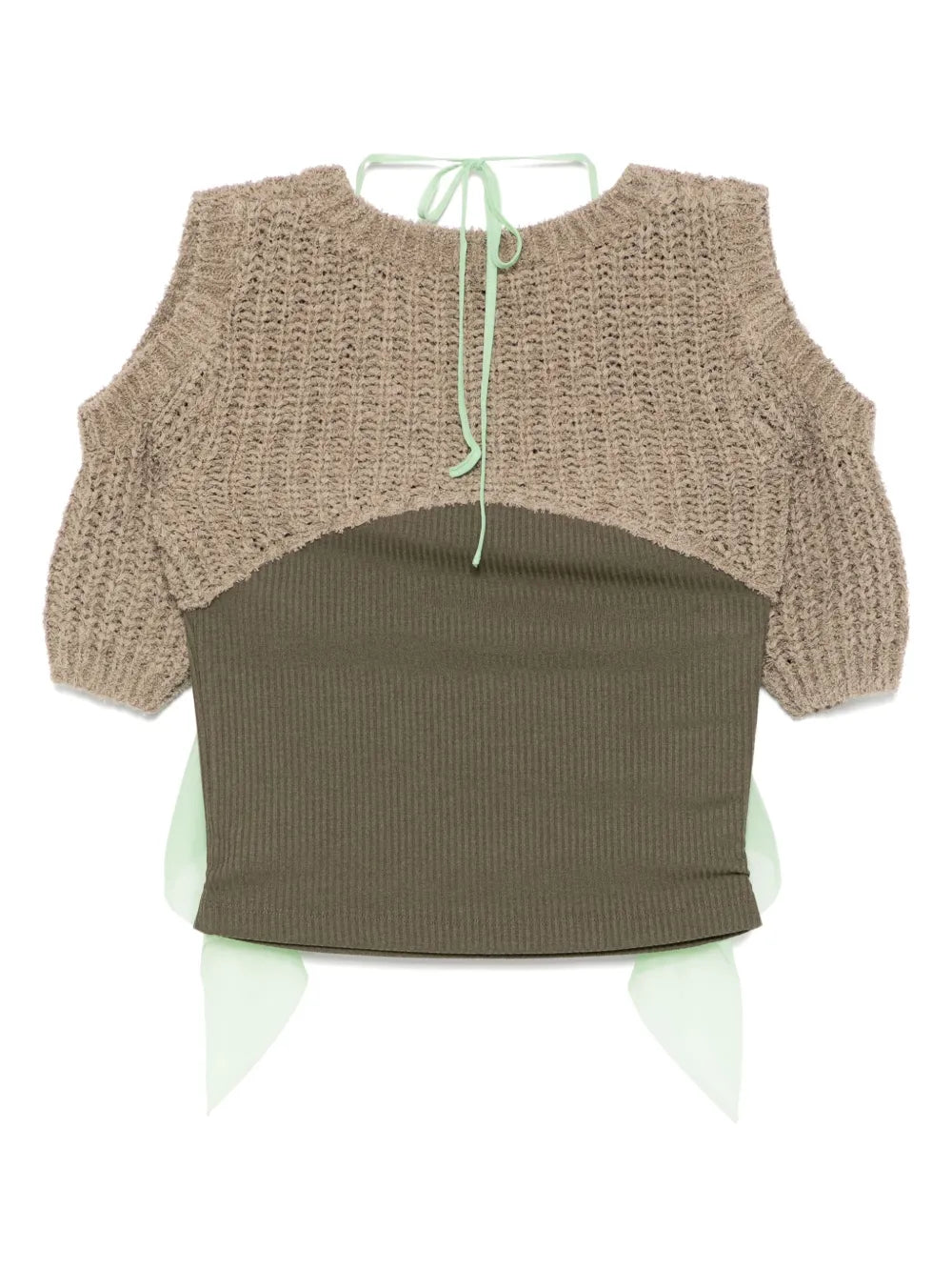 Cut-Out Combination Knit Top