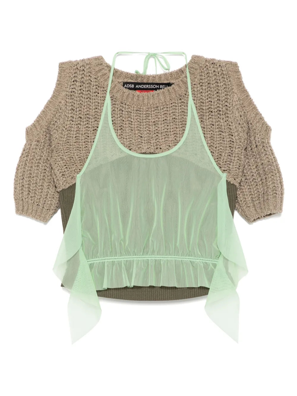 Cut-Out Combination Knit Top