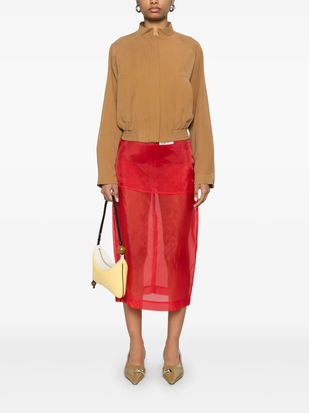 Cropped Tailoring Bomber Jacket