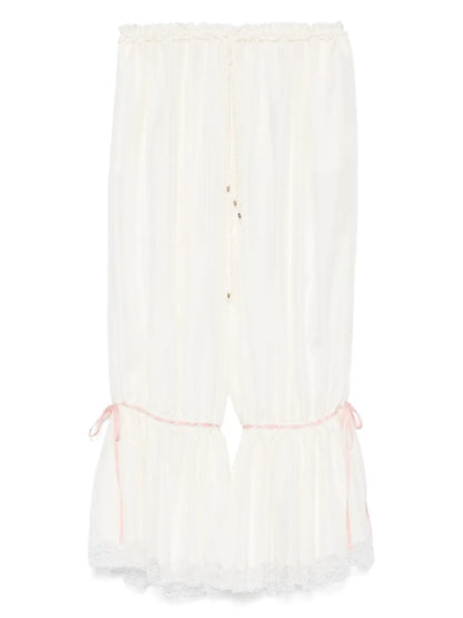 Cropped Silk Trousers