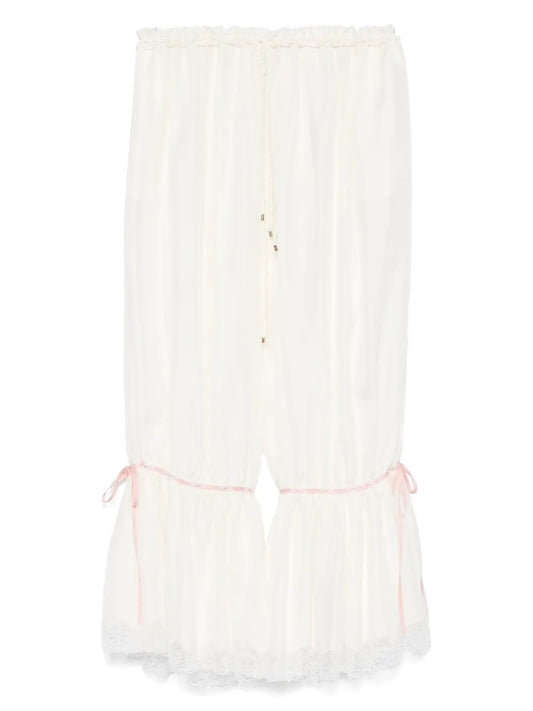 Cropped Silk Trousers