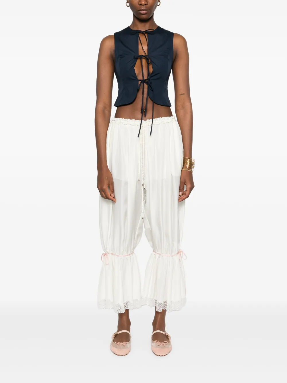 Cropped Silk Trousers