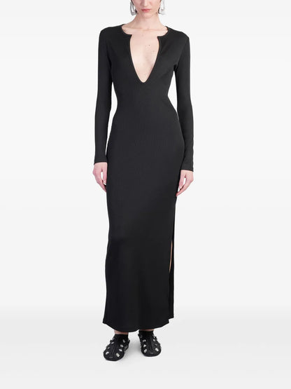 Concave Long-Sleeve Maxi Dress