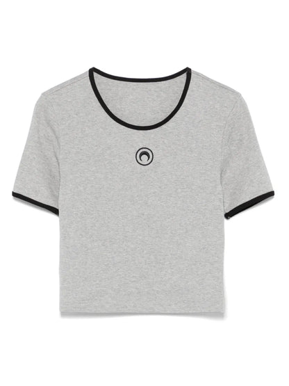 Crescent Moon-Embroidered T-Shirt