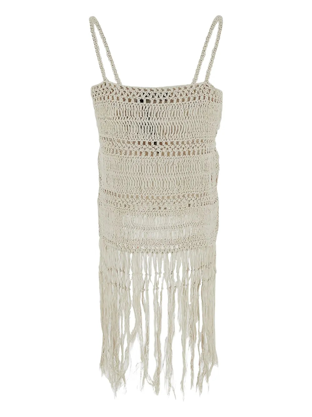 Semi-Sheer Fringed Top
