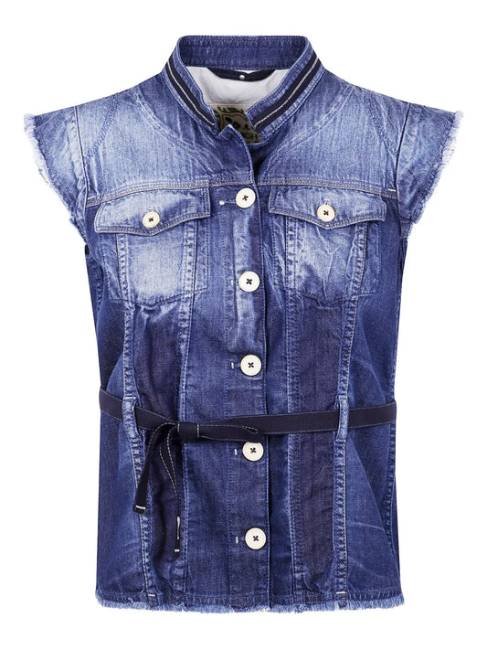 Belted Denim Gilet