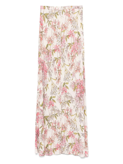 Floral-Print Midi Skirt