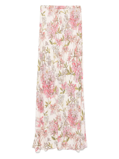 Floral-Print Midi Skirt
