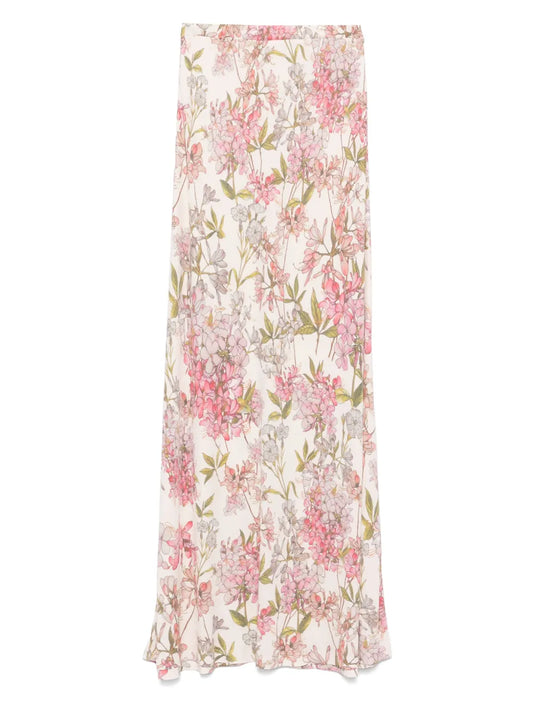 Floral-Print Midi Skirt