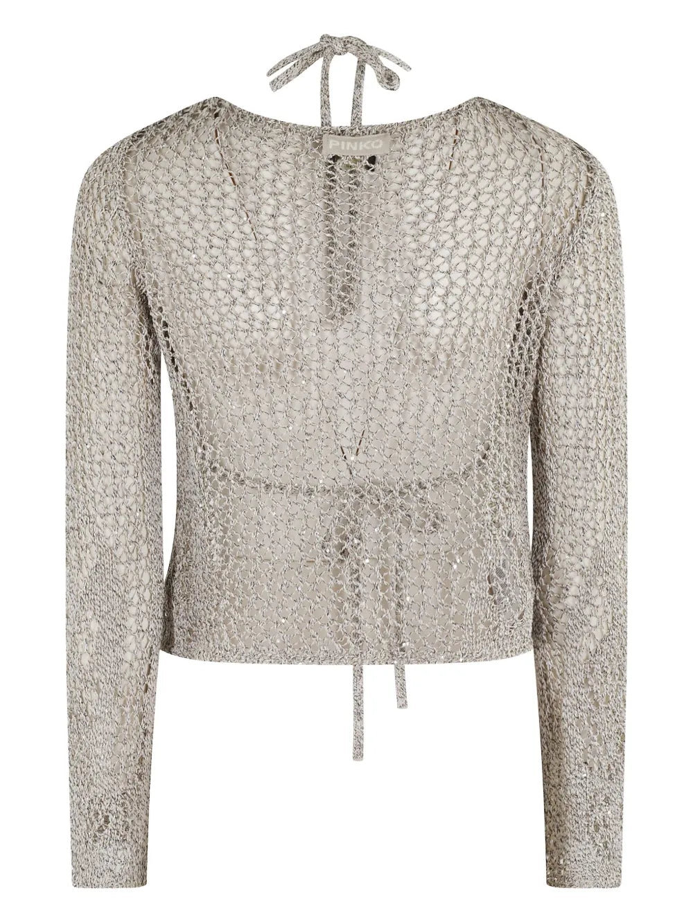 Metallic-Knit Long-Sleeve Top