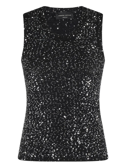 Sequin-Embellished Tank Top