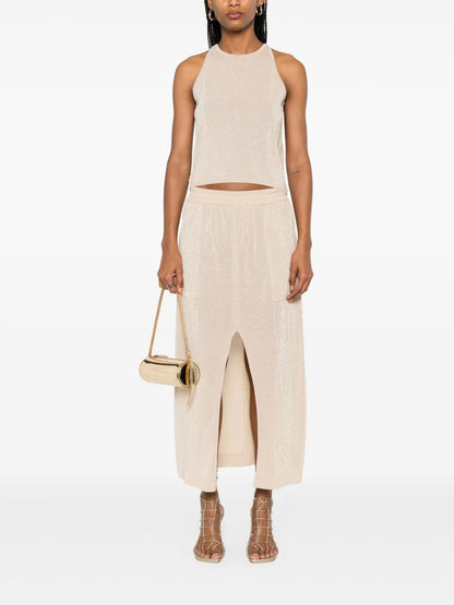 Lurex-Detail Maxi Skirt