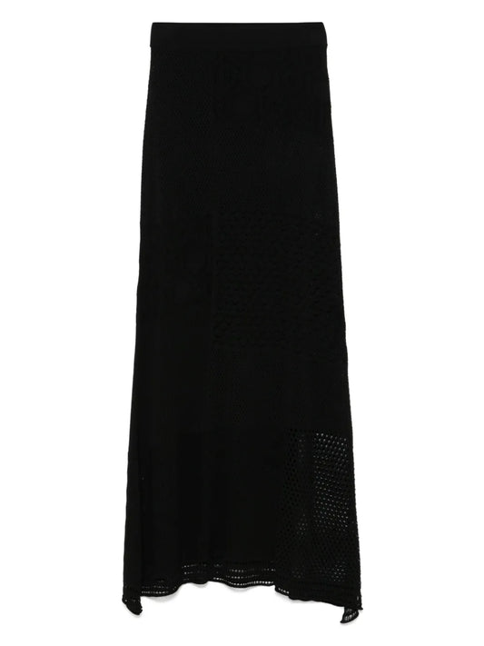 Pointelle-Knit Maxi Skirt
