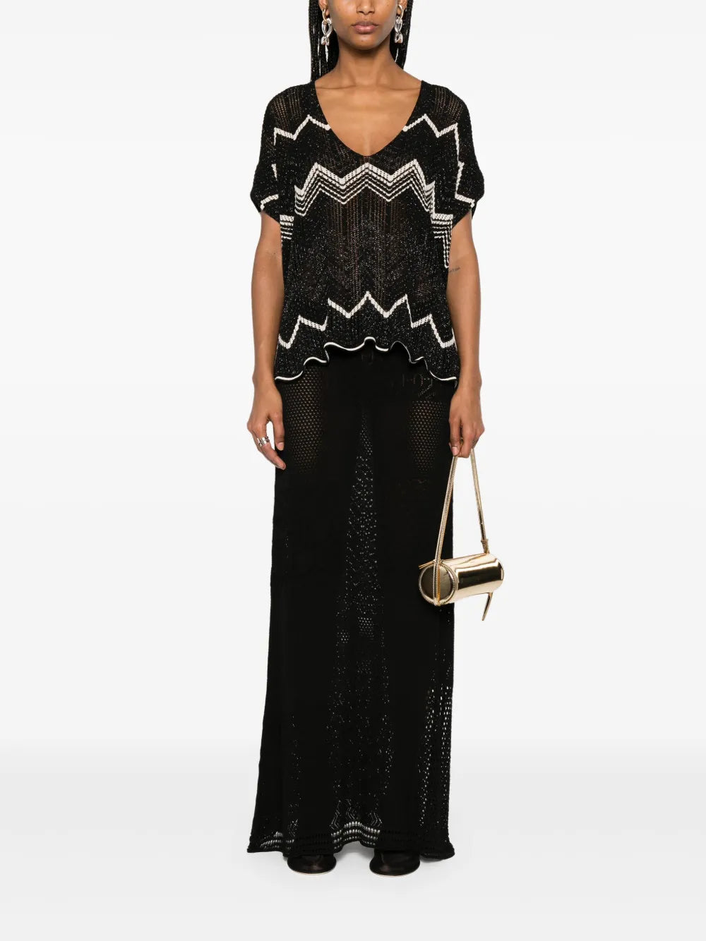 Pointelle-Knit Maxi Skirt