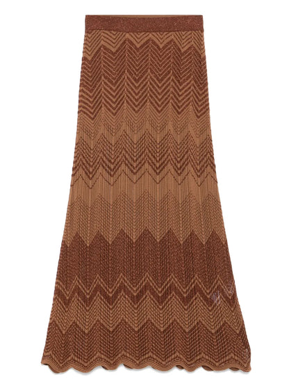 Chevron-Knit Maxi Skirt