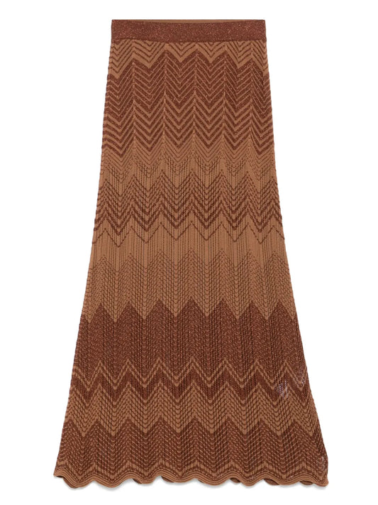 Chevron-Knit Maxi Skirt