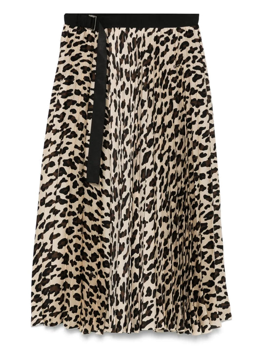 Leopard-Print Midi Skirt
