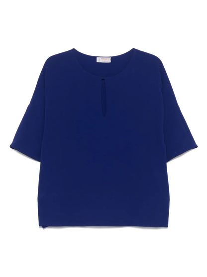 Keyhole-Neck Blouse