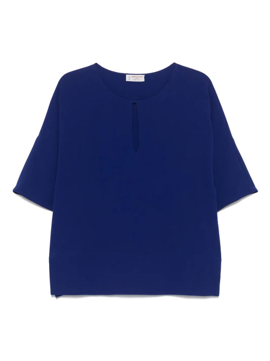 Keyhole-Neck Blouse