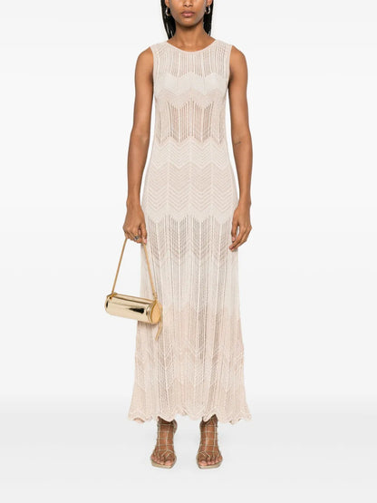 Chevron-Knit Maxi Dress