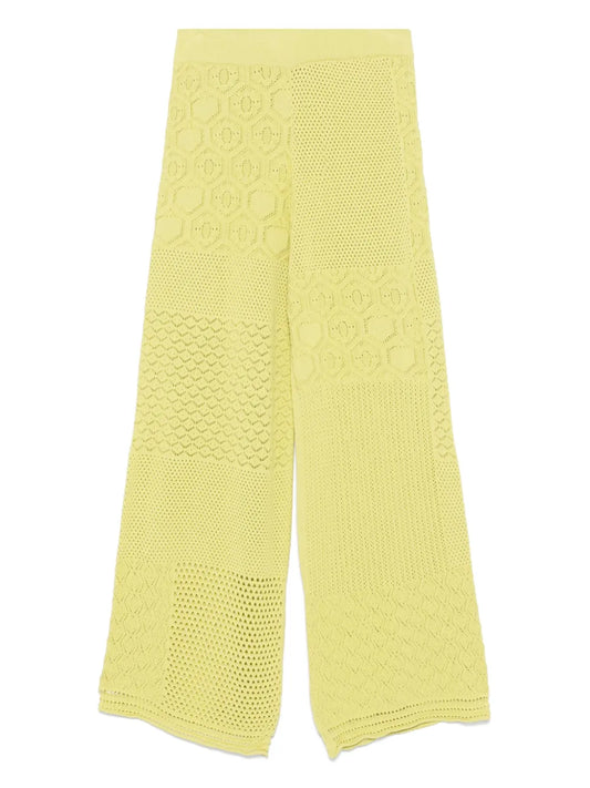 Lace-Stitch Knitted Trousers