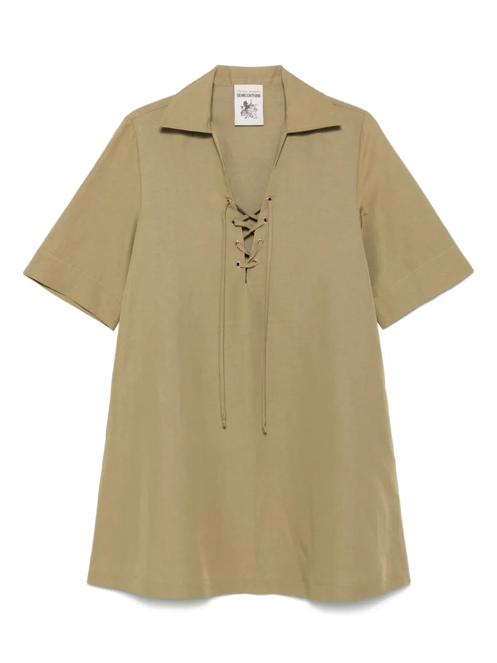 Lace-Up Shirt Dress