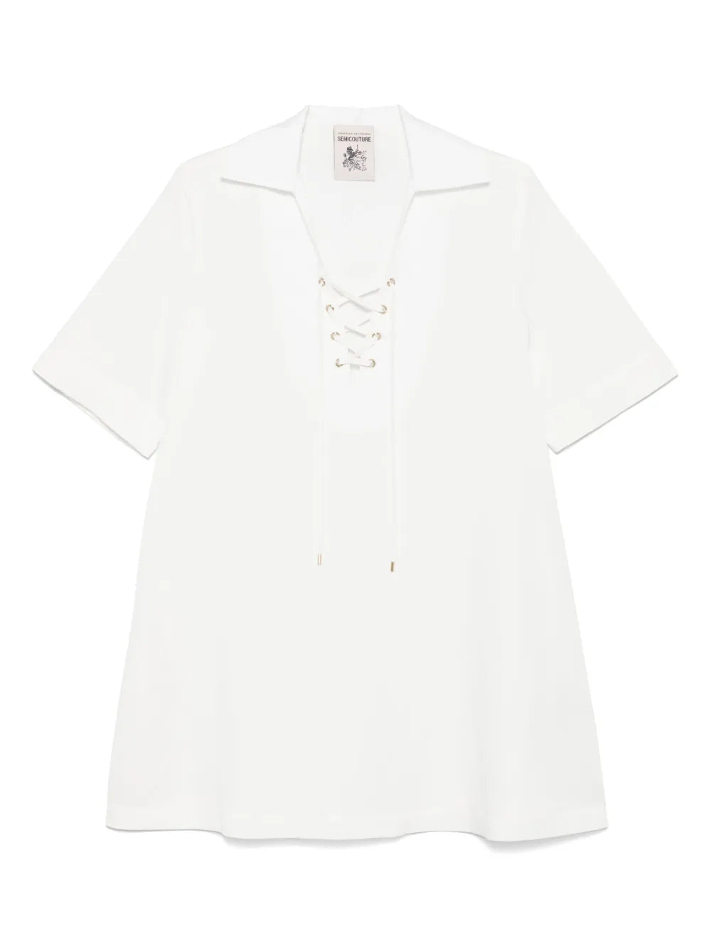 Lace-Up Shirt Dress