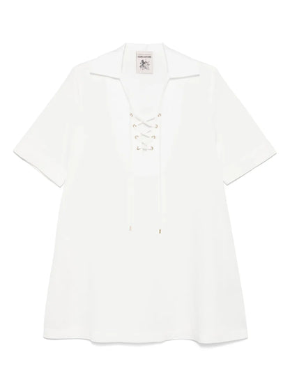 Lace-Up Shirt Dress