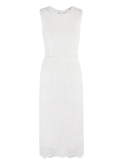 Lace-Detailing Midi Dress