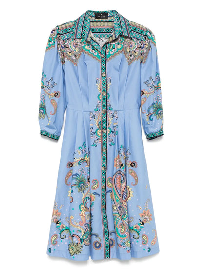 Paisley-Print Midi Dress